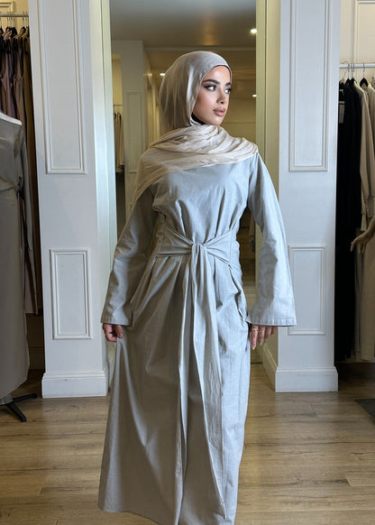 COTTON WRAP DRESS
